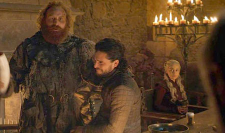 The coffee cup at the middle of the table in the fourth episode of Game of Thrones season 8.